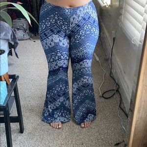Blue flare pants